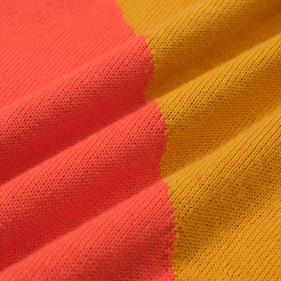 OXKNIT Women Vintage Clothing 1970s Mod Style Casual Orange Brown Short Sleeves Knitwear Retro Tshirt