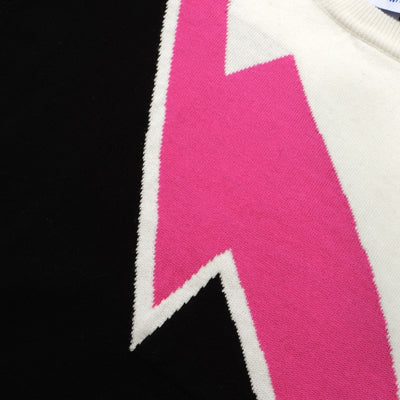 OXKNIT Women Vintage Clothing 1970s Mod Style Casual Pink Lightng Knitted Short Sleeves Knitwear Retro Tshirt