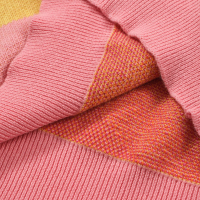 OXKNIT Women Vintage Clothing 1970s Mod Style Casual Rainbow Striped Wear Knitted Short Sleeves Knitwear Tshirt