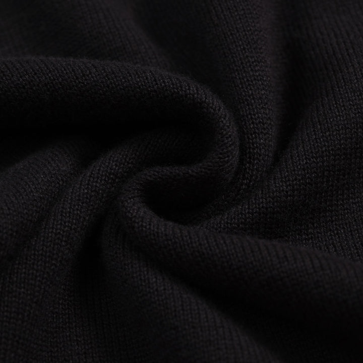Cardigan da donna nero minimalista in maglia con arte moderna