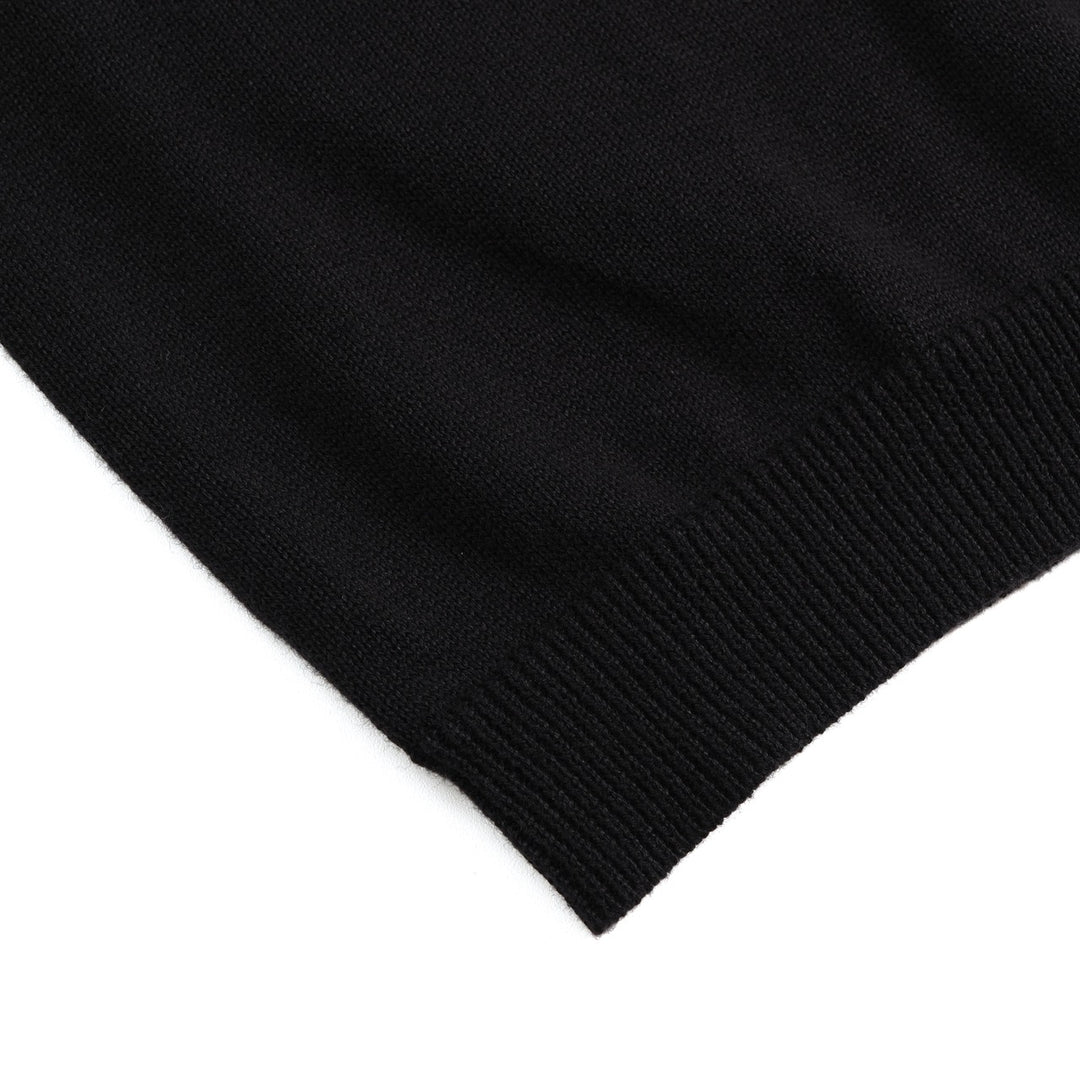 Cardigan da donna nero minimalista in maglia con arte moderna