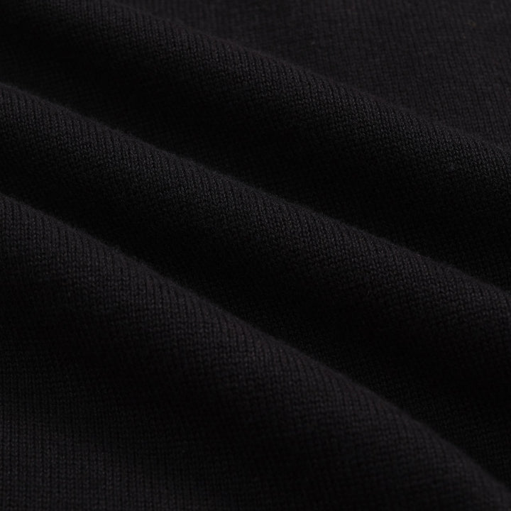 Cardigan da donna nero minimalista in maglia con arte moderna