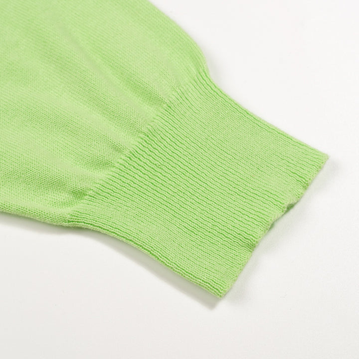 Women's Green Fresh Daisy Tie-Front Knit Half-Sleeve T-Shirt