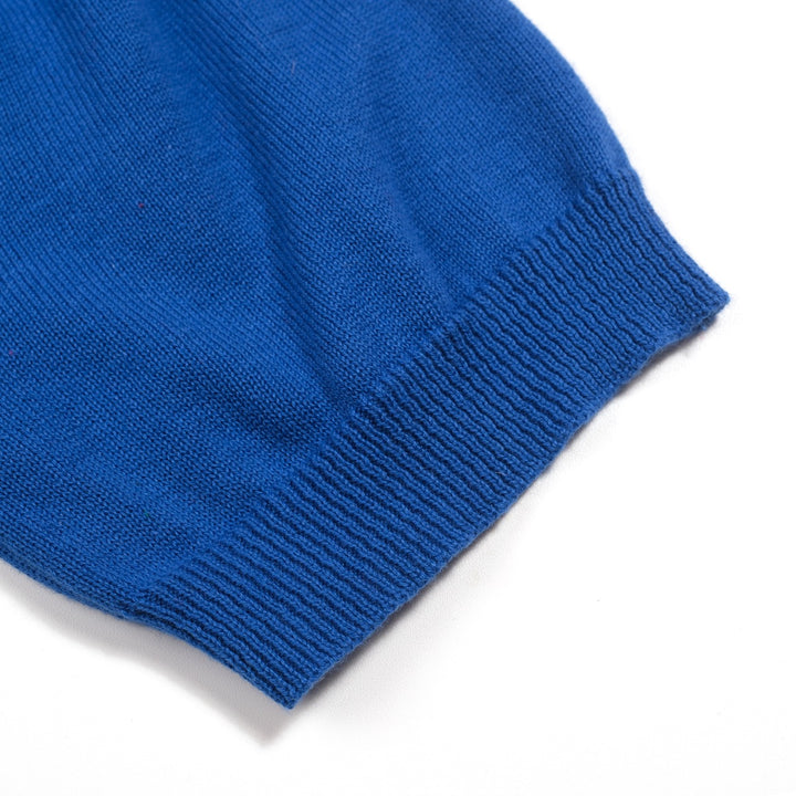 Women's Blue 60s Mod Girl Knit Cardigan - Cropped Length