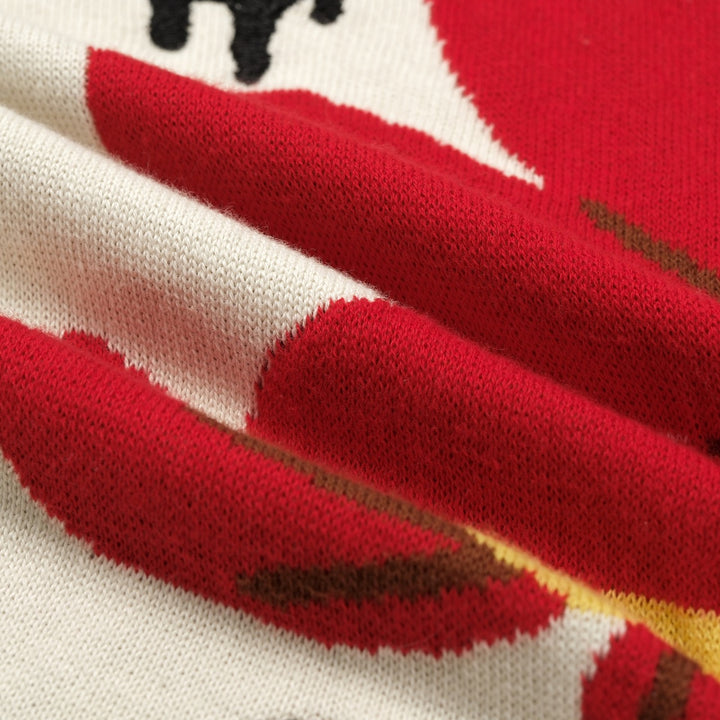 Dam T-shirt med 60-tals folkart, broderad katt och larv, kort ärm