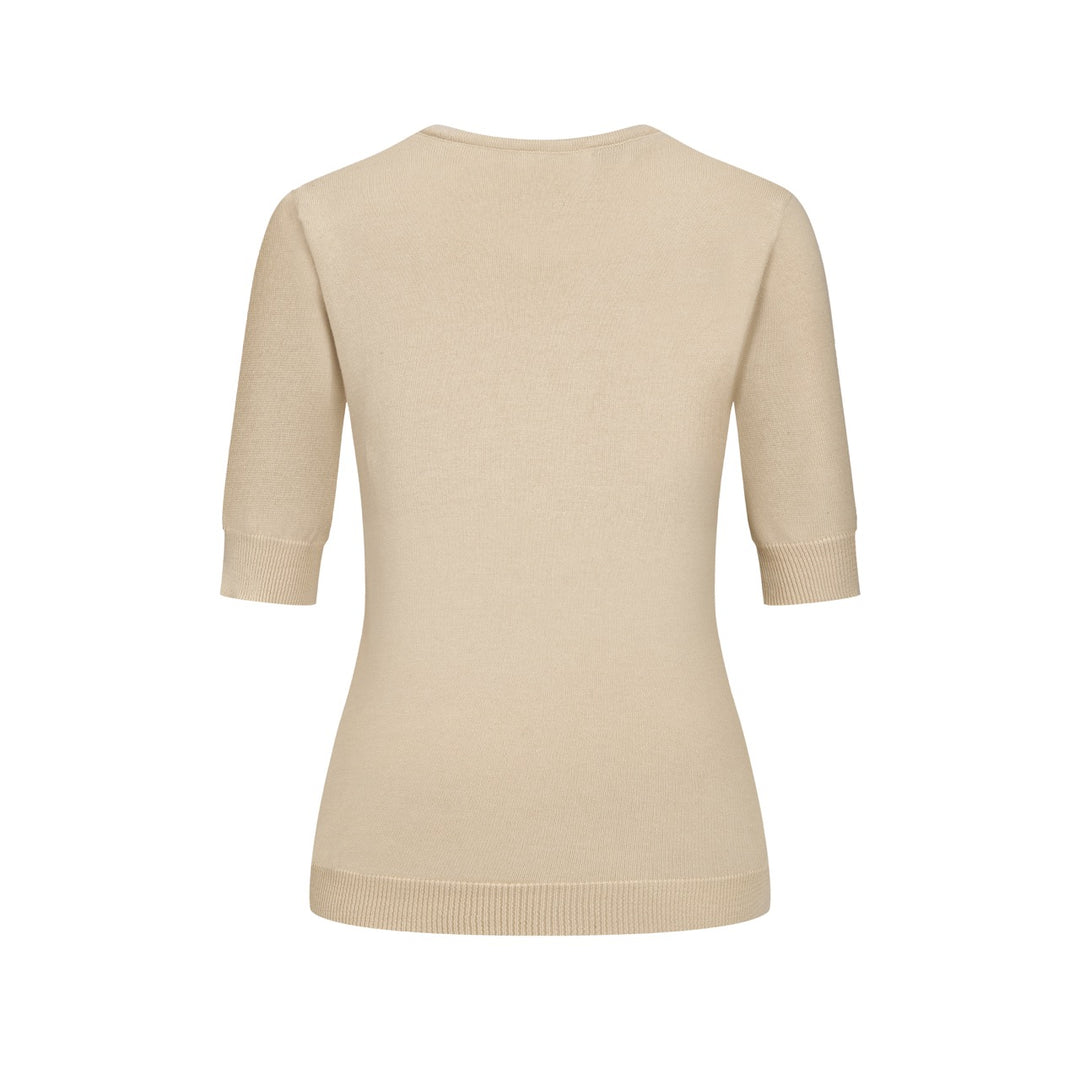 Maglietta da donna khaki gotica cottagecore a maniche corte in maglia