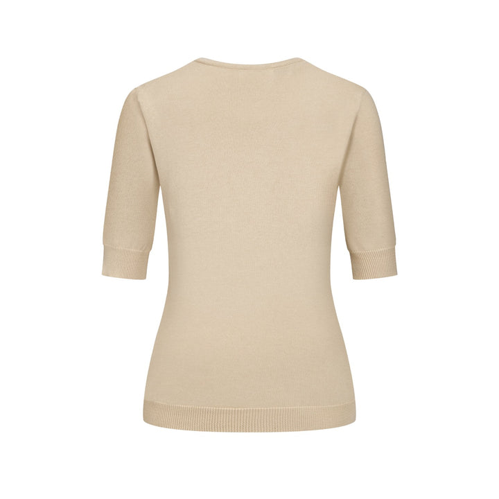 Maglietta da donna khaki gotica cottagecore a maniche corte in maglia