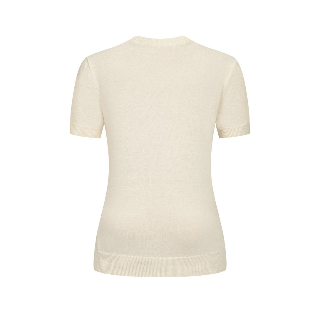 Damen T-Shirt mit nordisch inspiriertem, illustriertem Blaubeer-Jacquardstrick