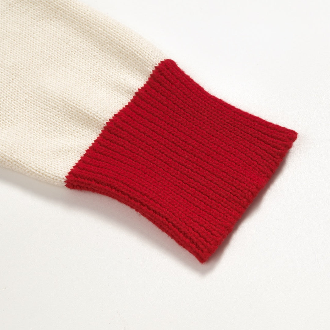 Cardigan de Malha Bege com Risca e Coração Bordado para Mulher