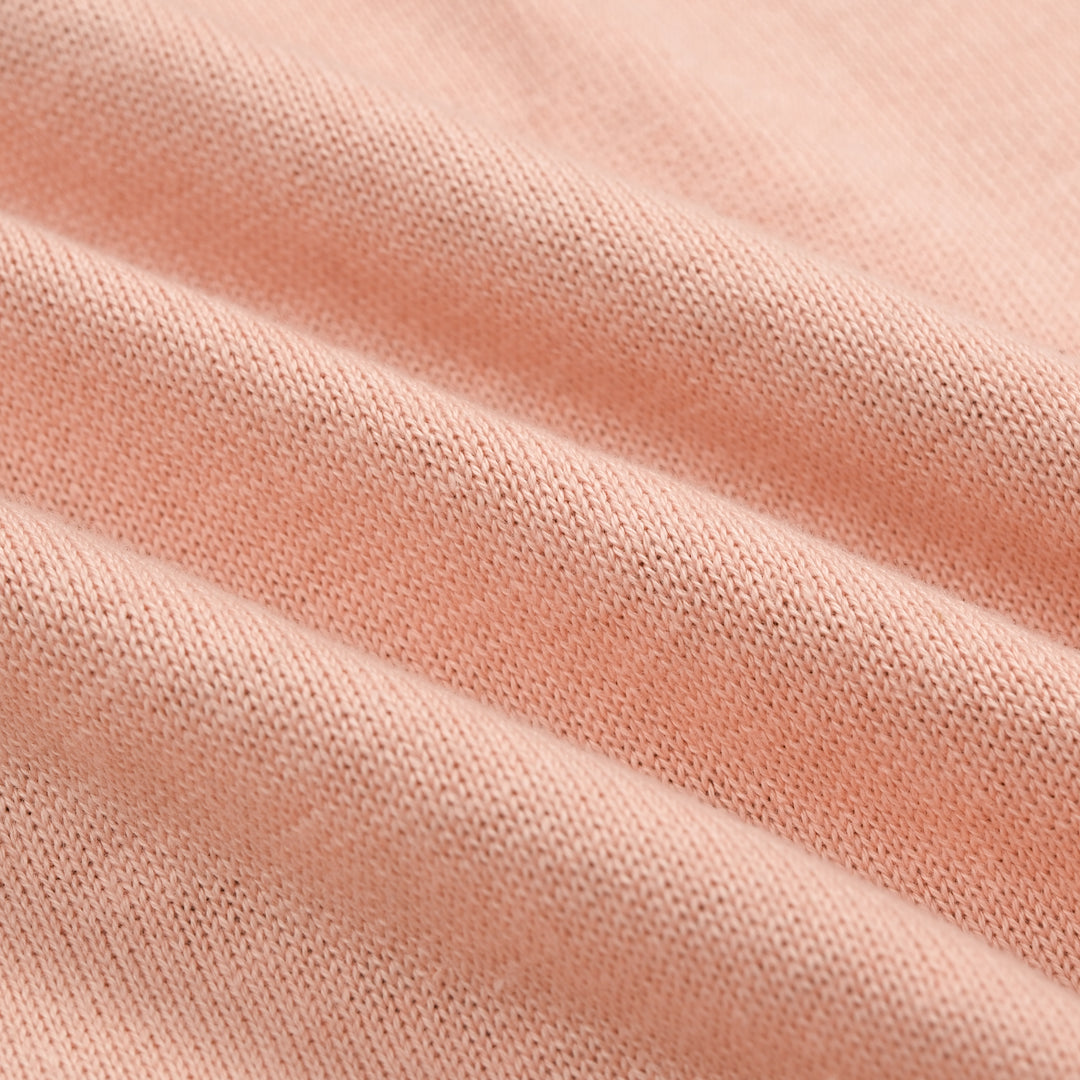 Women's Pink 70s Vintage Preppy Tie-Neck Polo Knit Sweater