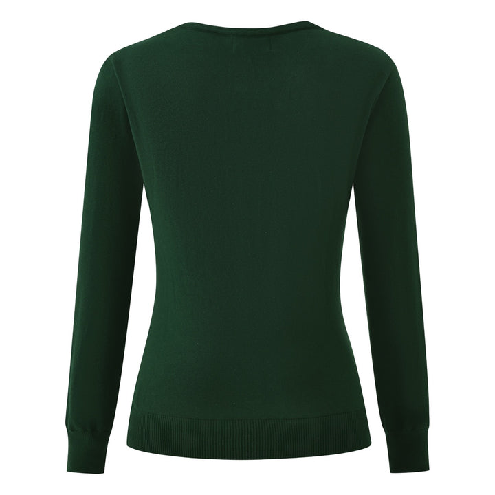 Women's Green Vintage Pop Art Owl Moon Jacquard Knit