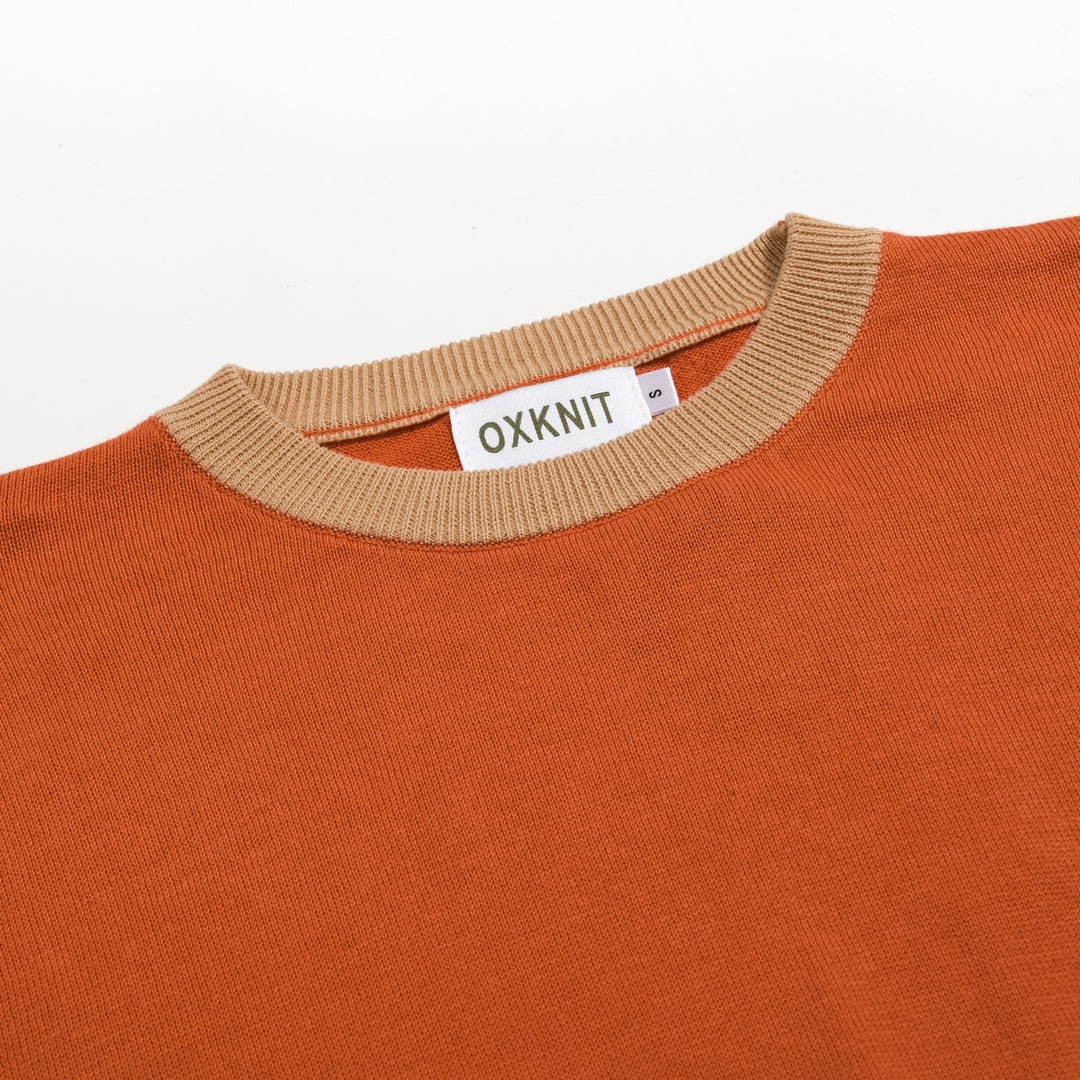 Jersey Naranja Vintage de Mujer con Tejido Jacquard de Caniche