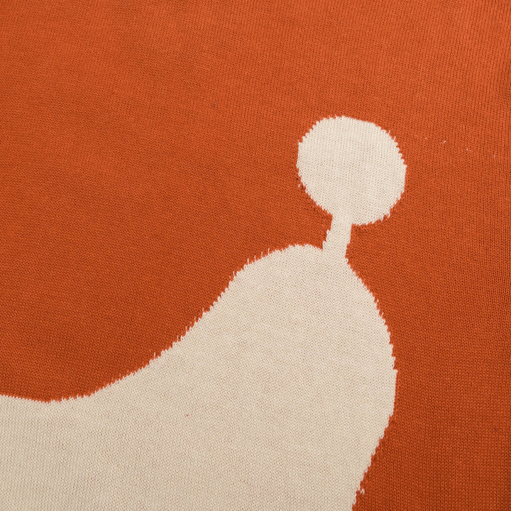 Jersey Naranja Vintage de Mujer con Tejido Jacquard de Caniche