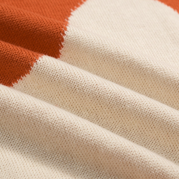 Jersey Naranja Vintage de Mujer con Tejido Jacquard de Caniche