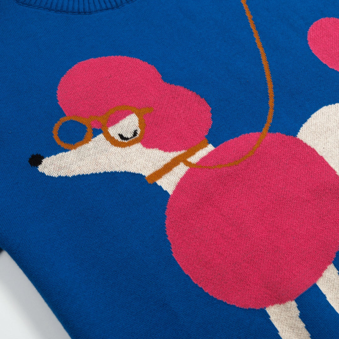 Women's Vintage Pop Art Poodle Knit