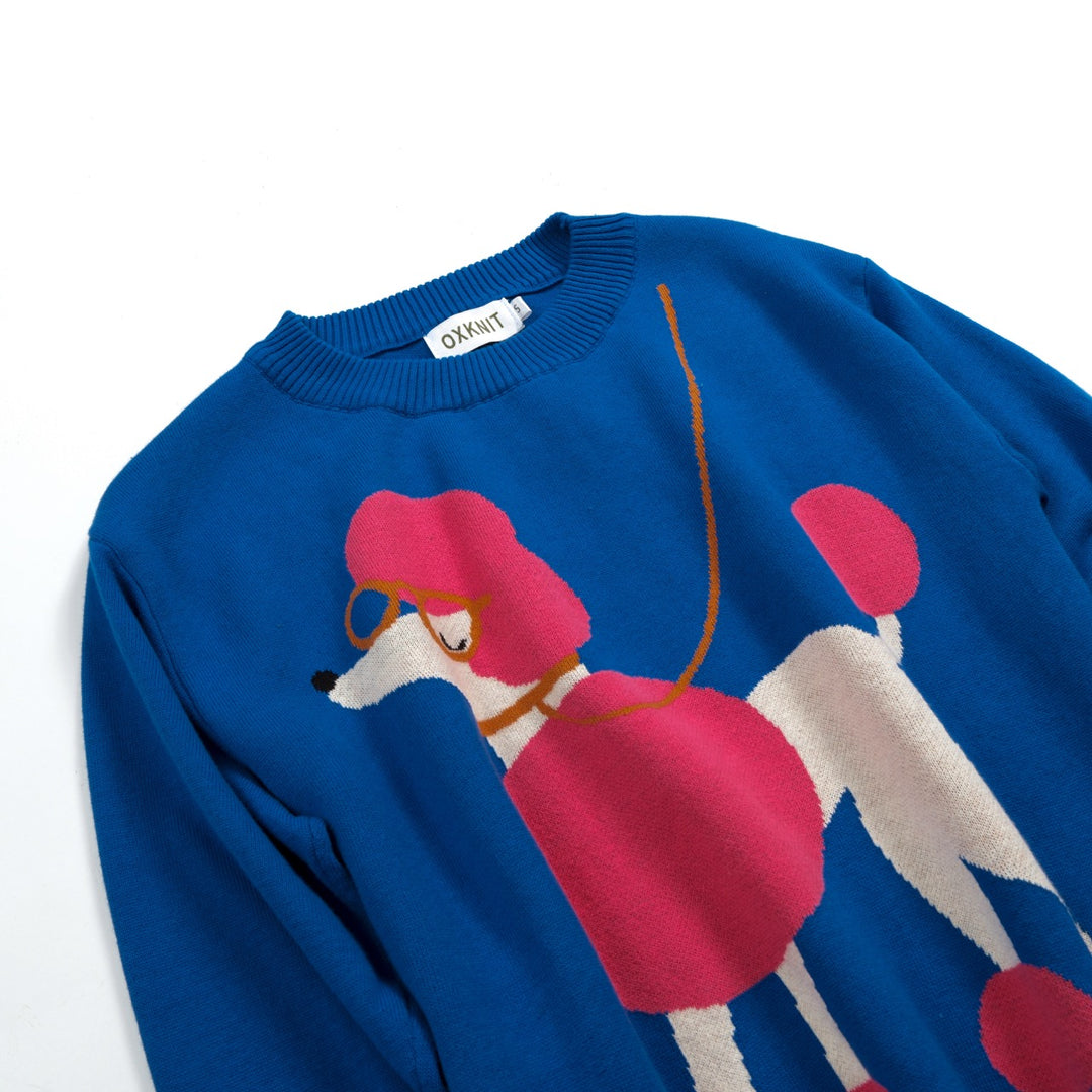 Women's Vintage Pop Art Poodle Knit