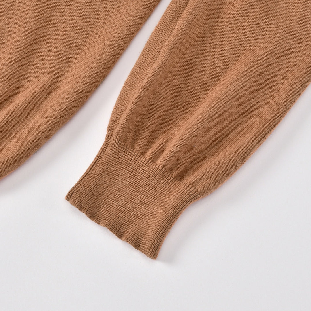Men's Brown Vintage Elbow Patch Zip Knit Cardigan