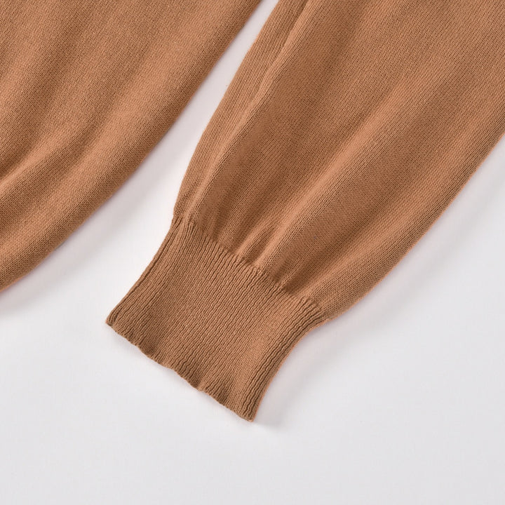 Men's Brown Vintage Elbow Patch Zip Knit Cardigan