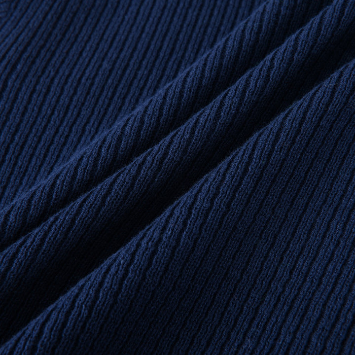 Women's Navy Blue 70s Vintage Collegiate Tie Front Knit Cardigan