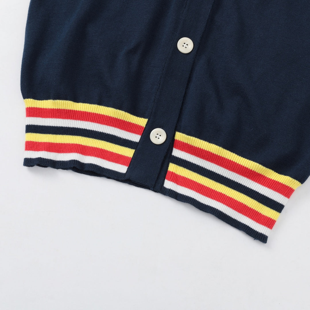 Women's 70s Vintage Collegiate Hooded Knit Cardigan - Cropped Length