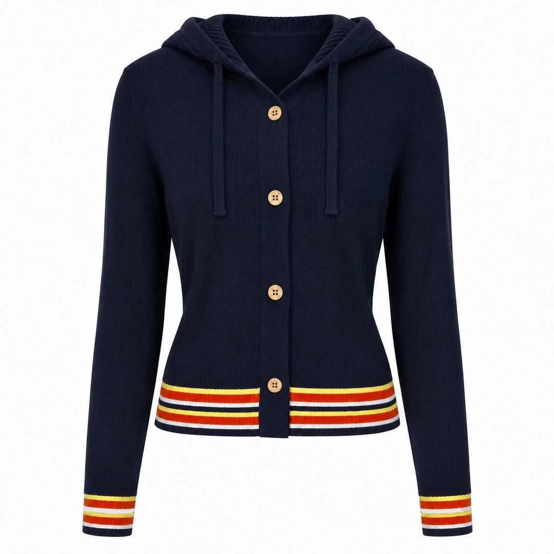 Kvinders sort collegiale strikket polo - Cropped Length