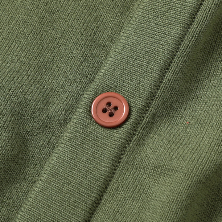 Herr Grön 70-tals Pastoral Bi & Blommig Broderad Stickad Polo Kofta