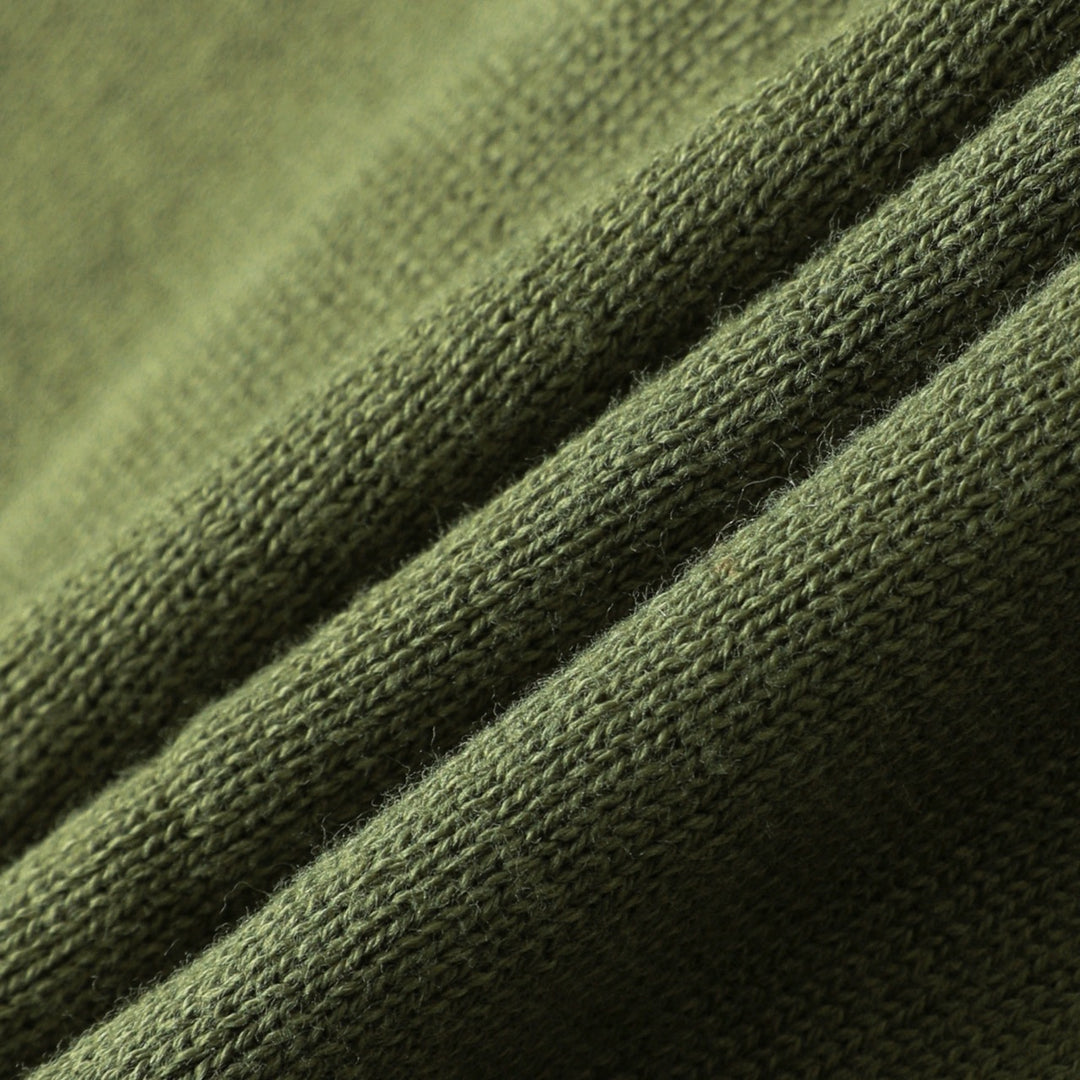 Herr Grön 70-tals Pastoral Bi & Blommig Broderad Stickad Polo Kofta
