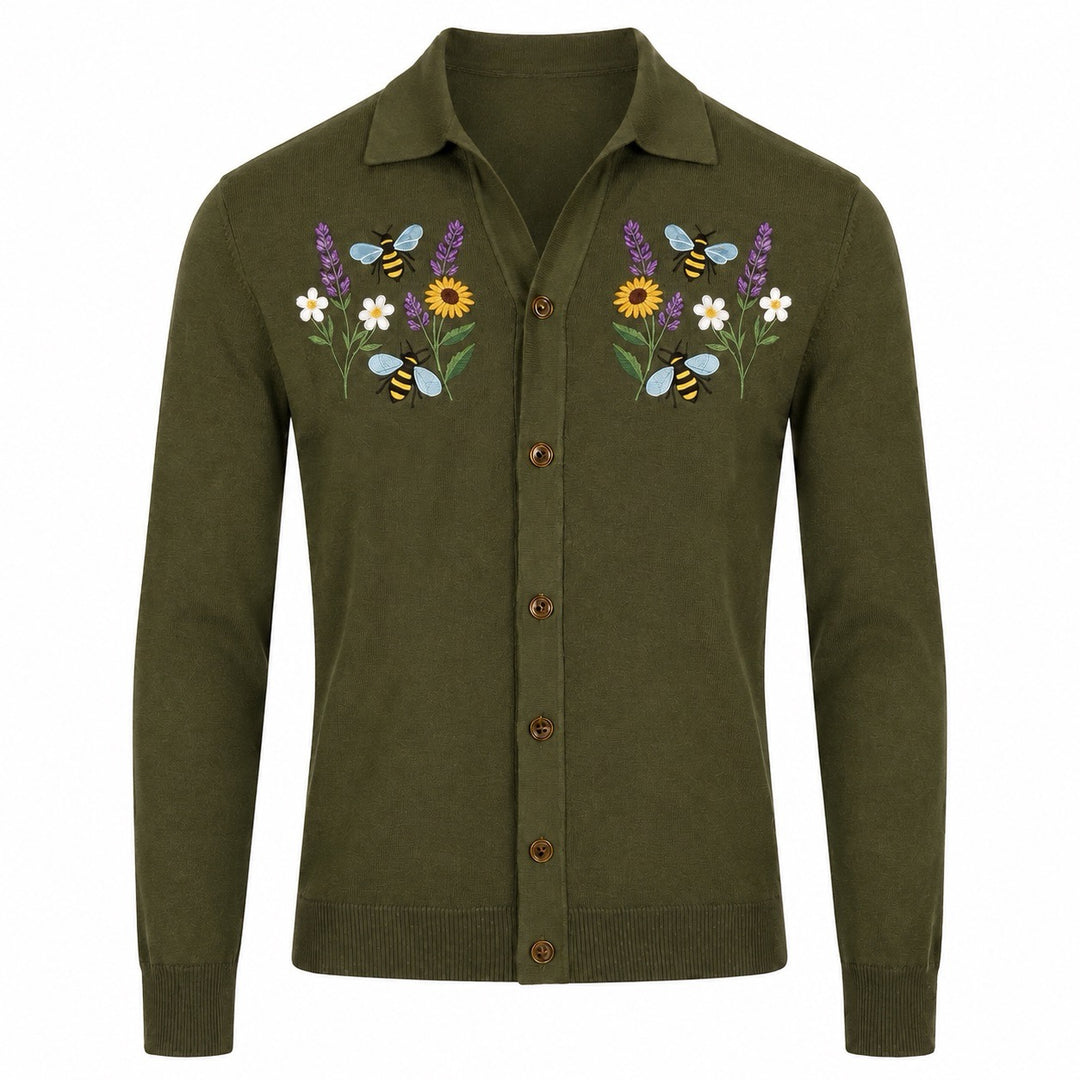 Prendas de punto jacquard vintage clásicas a rayas color albaricoque para hombre