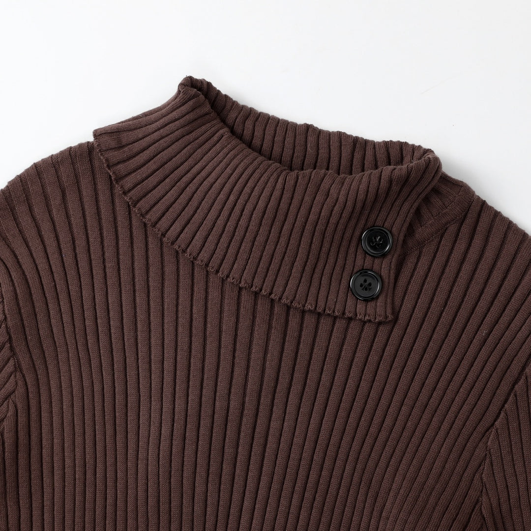 Women's Brown Vintage Elegant Lady Knit Sweater