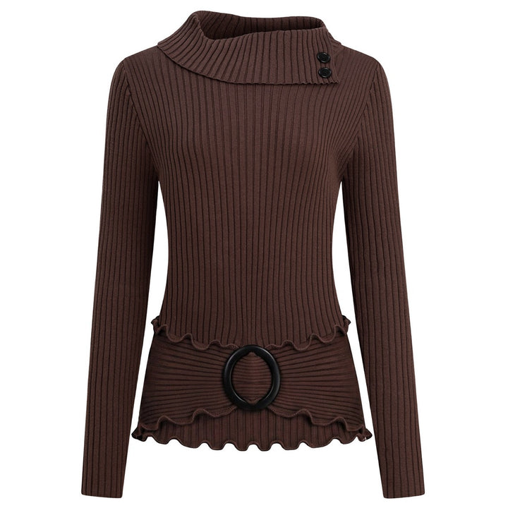 Women's Brown Vintage Elegant Lady Knit Sweater
