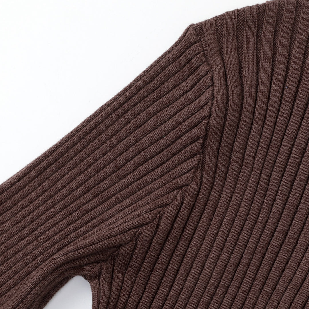 Women's Brown Vintage Elegant Lady Knit Sweater