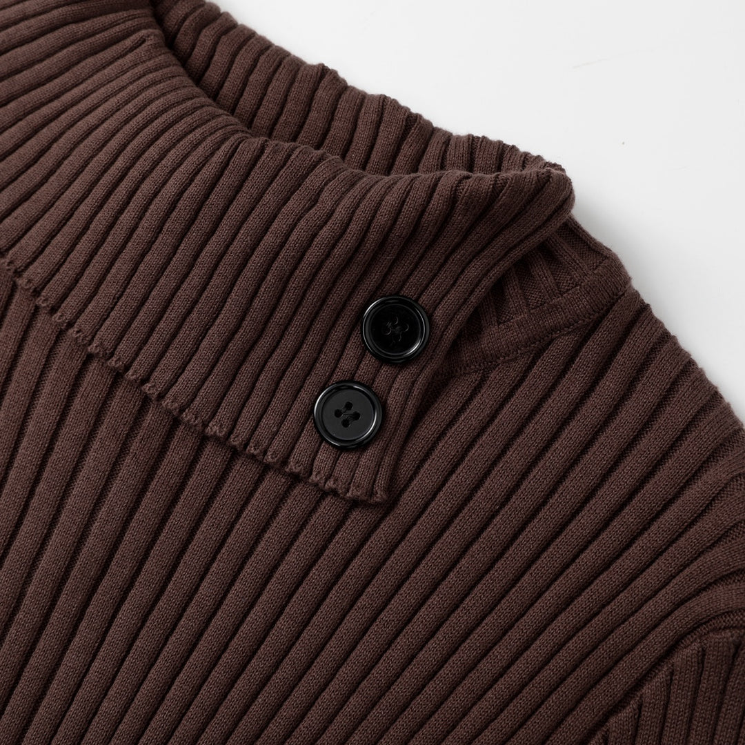 Women's Brown Vintage Elegant Lady Knit Sweater
