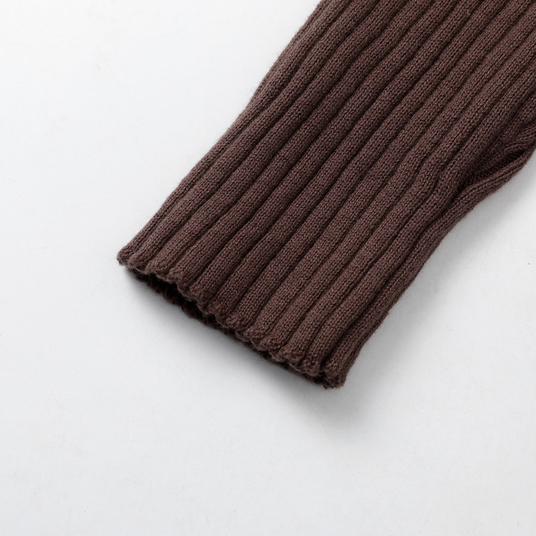 Women's Brown Vintage Elegant Lady Knit Sweater