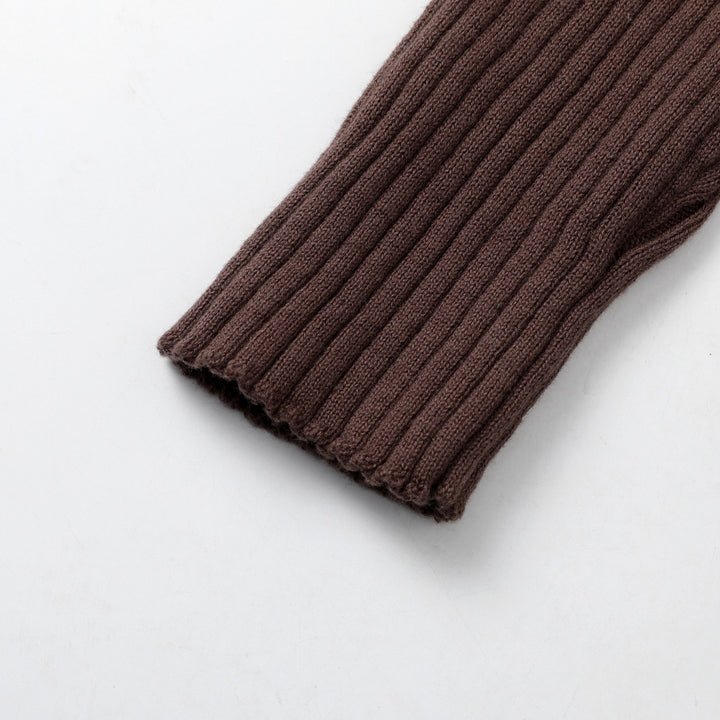 Women's Brown Vintage Elegant Lady Knit Sweater