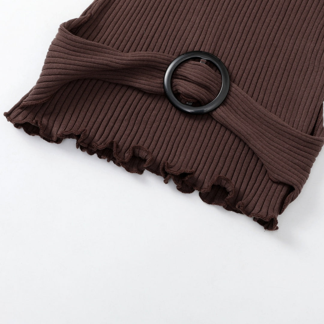 Women's Brown Vintage Elegant Lady Knit Sweater