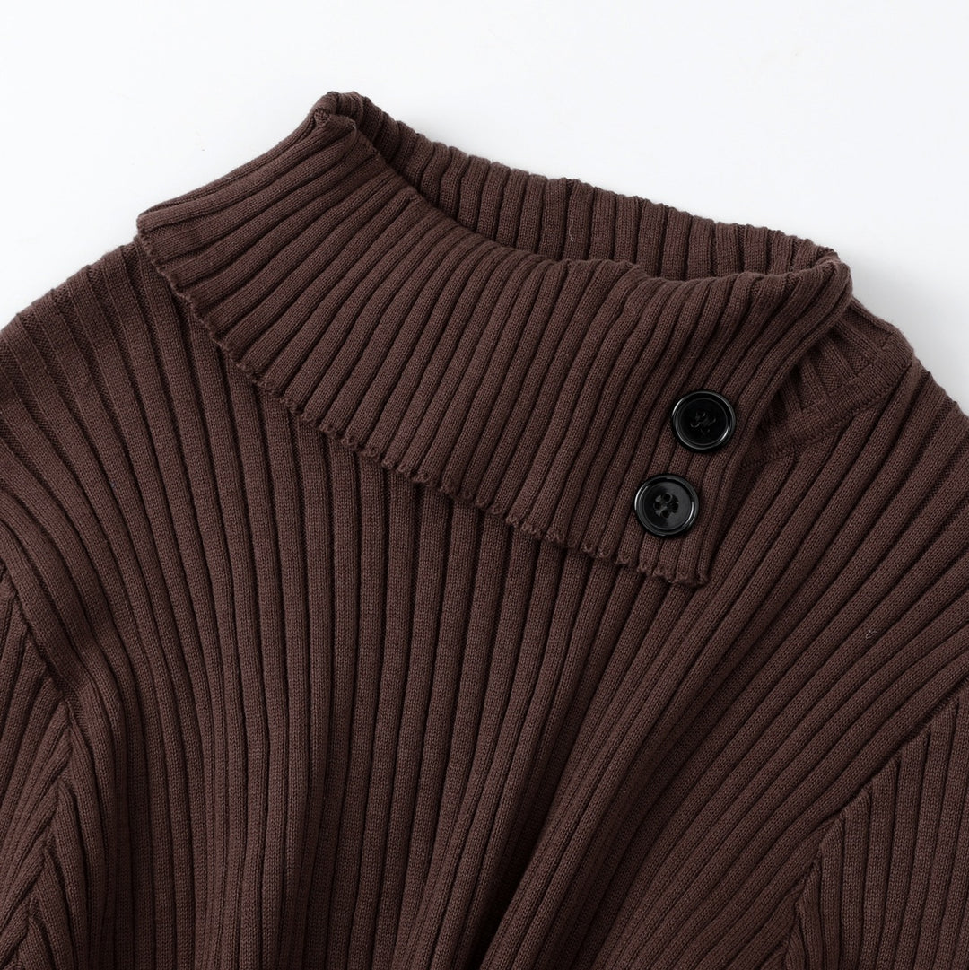 Women's Brown Vintage Elegant Lady Knit Sweater