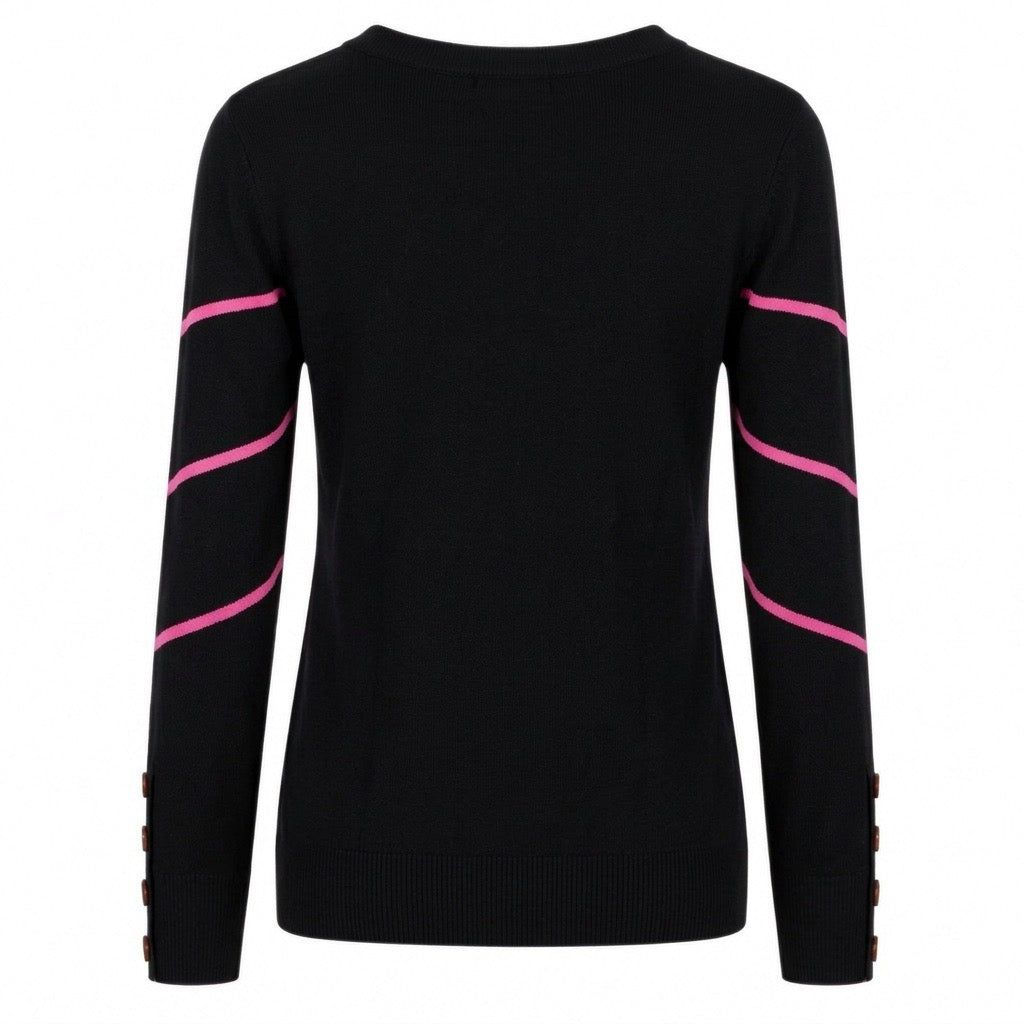 Women's Black Vintage Pop Rock Music Knit Sweater
