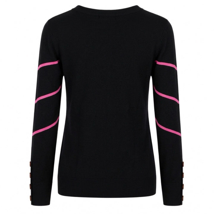Women's Black Vintage Pop Rock Music Knit Sweater