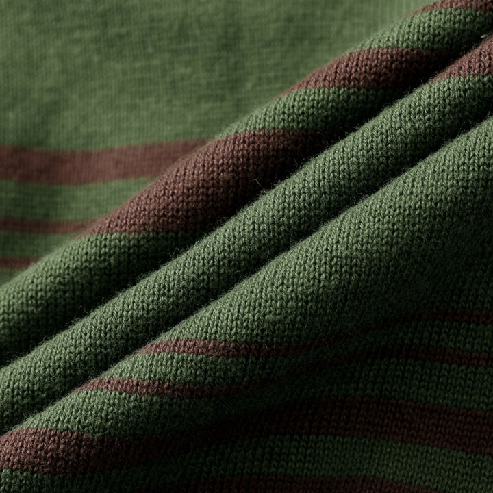 Men's Green Vintage Collegiate Striped Gentleman Shawl Collar Knit Cardigan