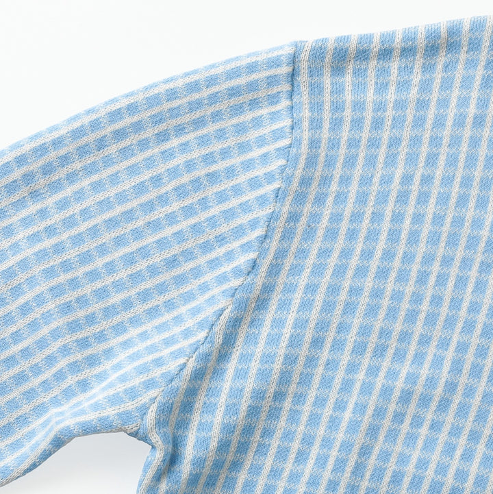 Cardigan en maille bleu pour homme, style preppy années 60 à col châle