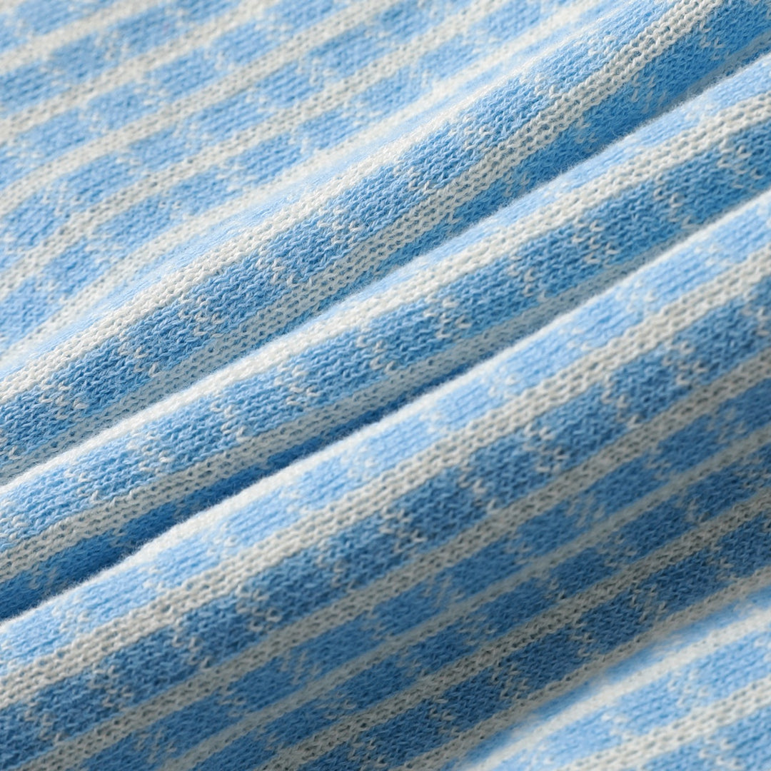 Cardigan en maille bleu pour homme, style preppy années 60 à col châle