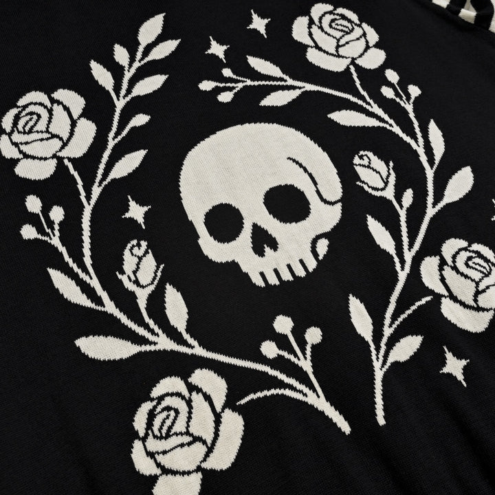 Ανδρικό Μαύρο Vintage Rock Gothic Ρομαντικό Πλεκτό Πουλόβερ με Στρογγυλή Λαιμόκοψη