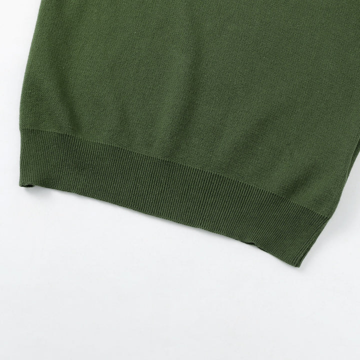 Suéter de punto verde vintage para mujer con animales del bosque y cuello redondo