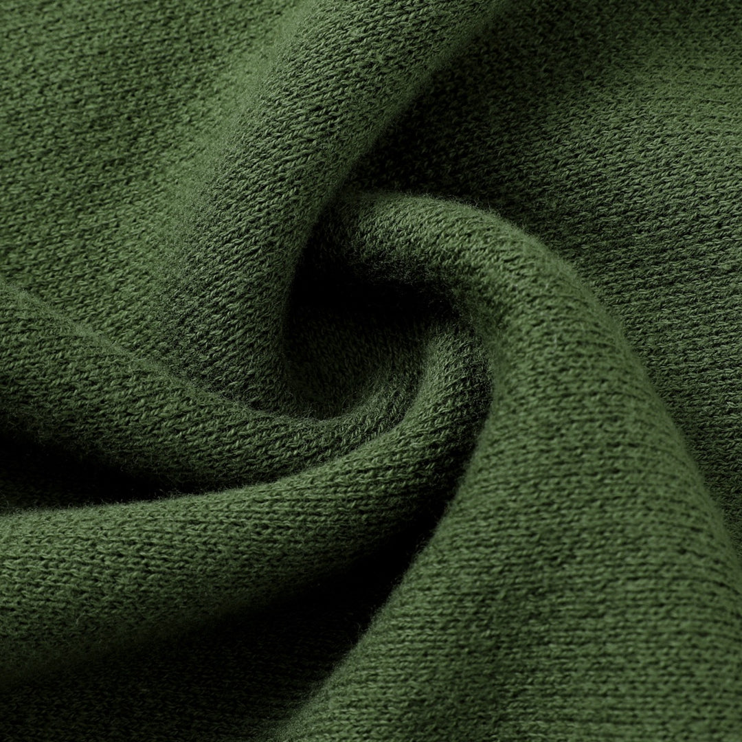 Suéter de punto verde vintage para mujer con animales del bosque y cuello redondo