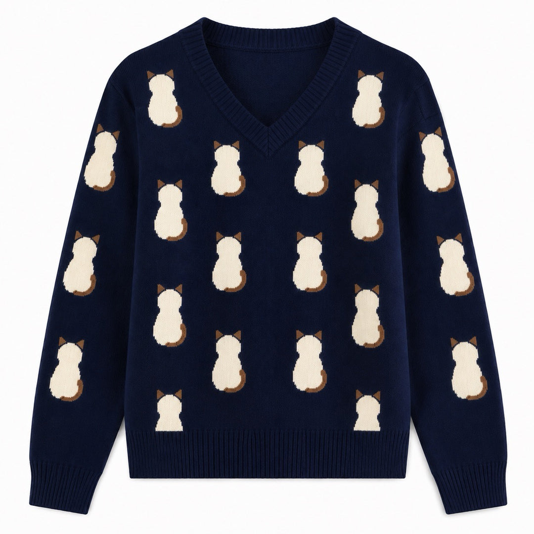 Dame vintage striktrøje med kolibri broderi