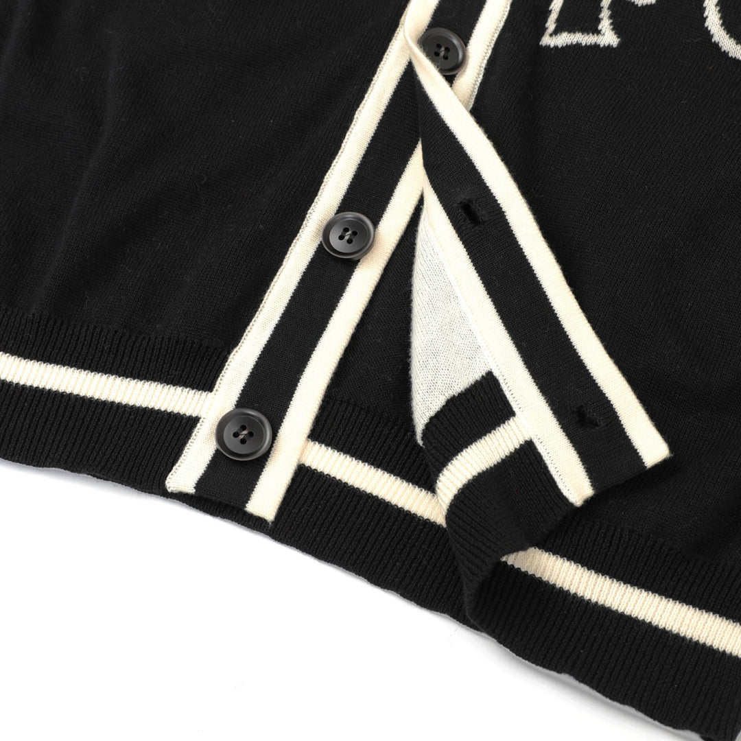Men's Black Gothic Western Cowboy Polo Knit Cardigan
