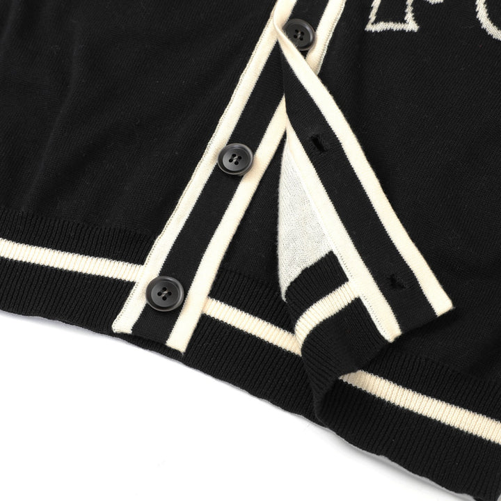 Men's Black Gothic Western Cowboy Polo Knit Cardigan