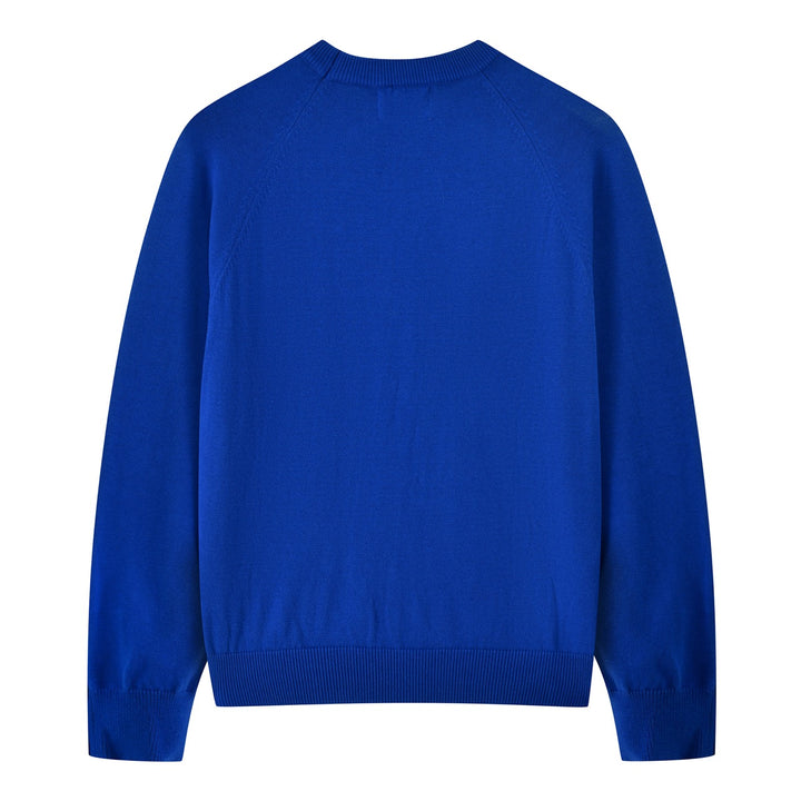 Suéter de punto jacquard azul psicodélico gótico rock de los años 70 para mujer