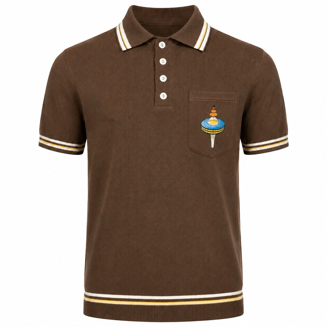 Svart retro modekonstdesign stickad cardigan för män
