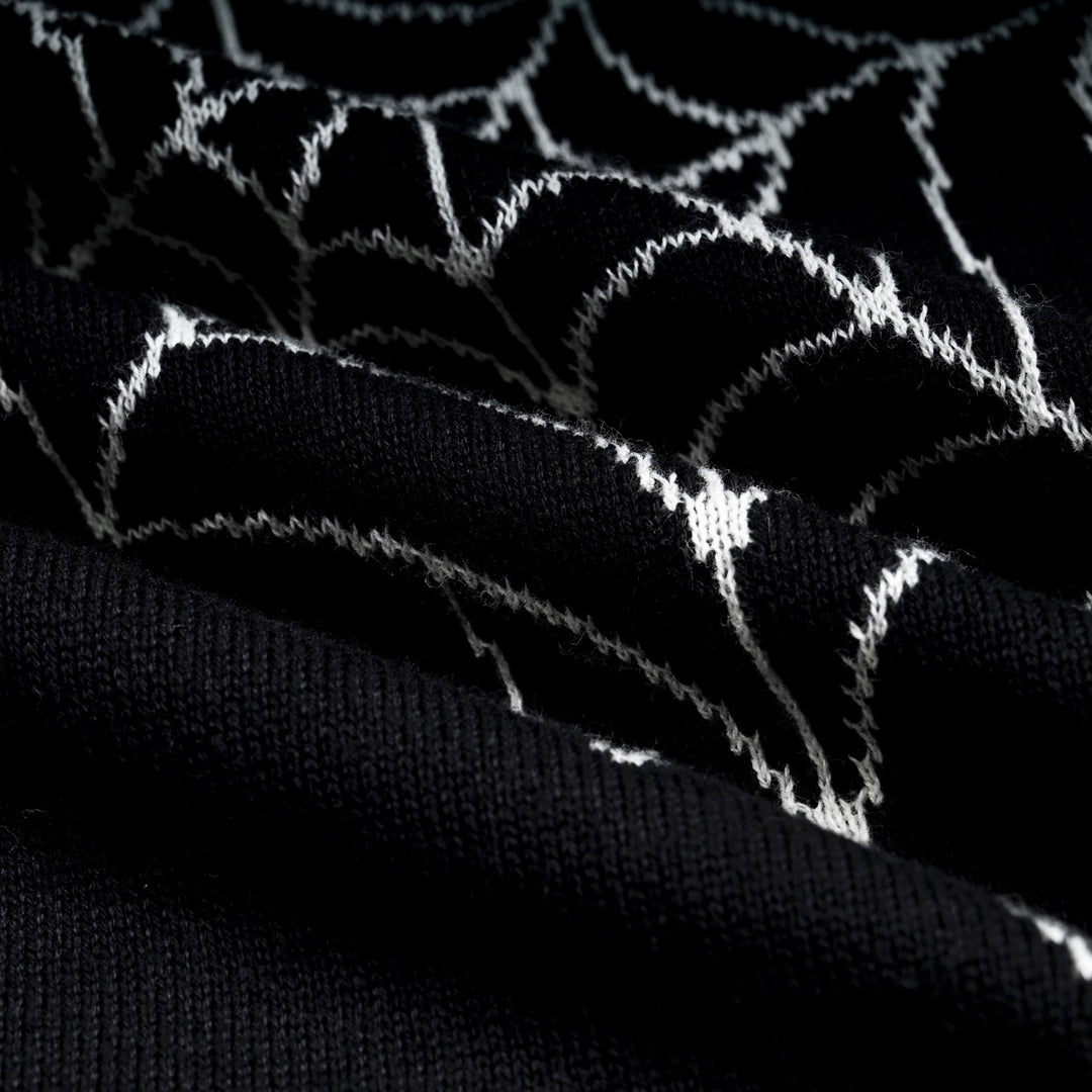 Women's Black Gothic Spiderweb Cropped Knit Cardigan